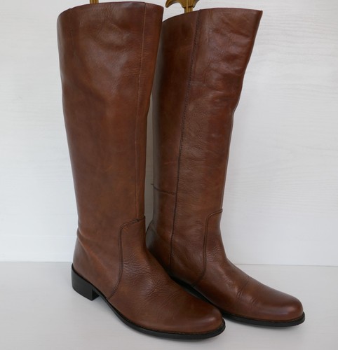 DUNE,LONDON TOLWORTH CHOCOATE LEATHER KNEE HIGH BACK ZIP RIDING BOOTS UK 4 EU37 - Picture 7 of 18