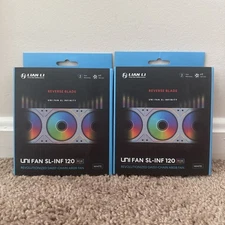 Lian Li UNI Fan REVERSE Infinity 120mm RGB FAN White no controller NEW x2 
