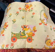 Vintage Anthropomorphic Ducks Yellow Orange Green Cotton Fabric MCM