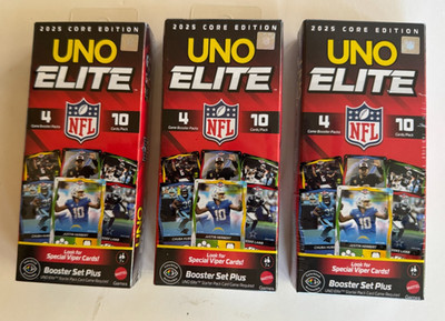 UNO Elite NFL 2025 Core Edition Football Booster Set Plus Sealed FREE SHIP