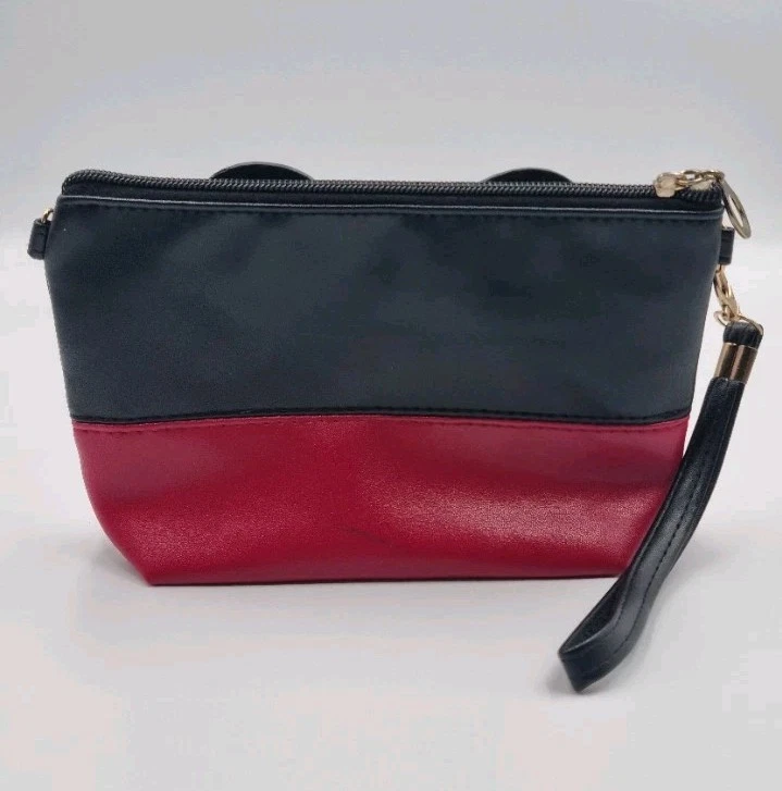 Minnie Mouse Make Up Bag Purse Disney Red & Black Small 5" PVC Zip Up Pouch - Image 2 of 4