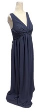 AZAZIE Yetta Maternity Dress Blue A-Line V-Neck Chiffon Women's A8 NWT
