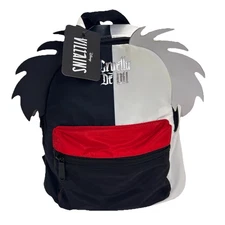Cruella DeVil 3D Mini-Backpack Disney Villains Black White Red