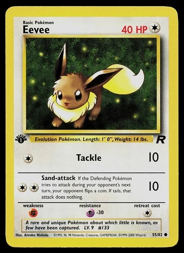 Pokemon Card - Eevee Team Rocket 55/82 Common 1st Edition