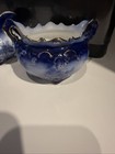 Flow Blue: Cream & Sugar, Labelle Pattern  426 Gold Rim — photo 2
