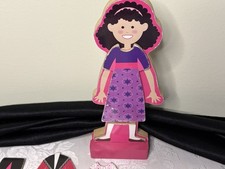 Melissa Doug 8 Magnetic Wooden Dress Up Doll W Stand 40 Dress Up Pieces