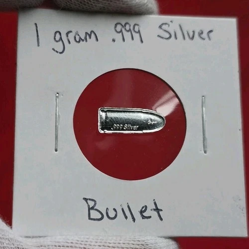 Silver Bullet "Trade For Ammo" - 1 Gram .999 Fine Pure SILVER Bar Ingot Coin