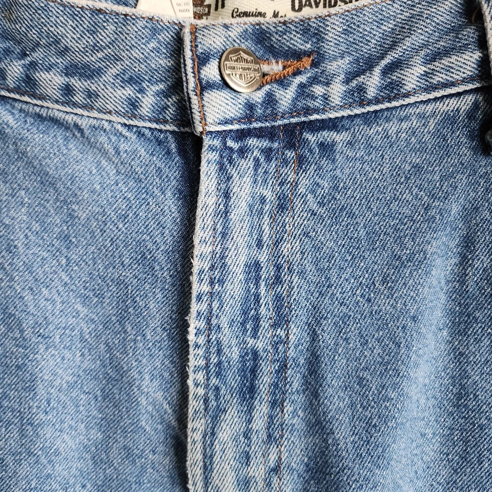Мужские синие джинсы Harley-Davidson размер 40x30 прямые штанины джинсовые мотоциклетные брюки - Изображение 3 из 4