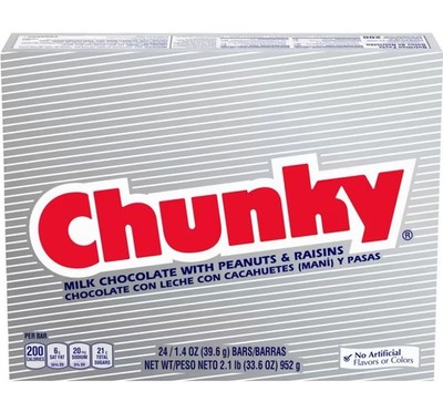 Chunky Chocolate Candy Bars Bulk Box 24 Count 1.4 oz