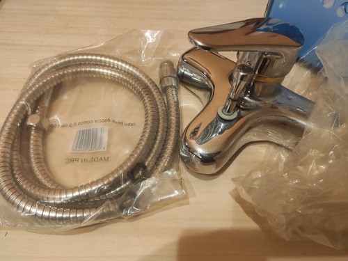 RUBINETTO PER VASCA DA BAGNO CROMATO MISCELATORE CON INNESCO DOCCIA IN METALLO - Foto 1 di 3