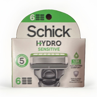 Schick Hydro Sensitive Razor Blade Refills 5 Blades Steel 6 Cartridges