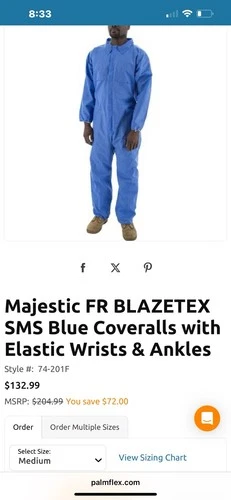 Majestic Glove BLAZETEX 74-201 FL  Disposable Non-Insulated Flame-Retardant Cove - product listing photo