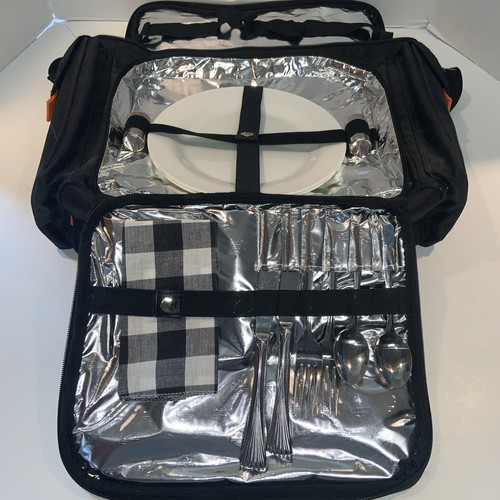 Harley Davidson Picnic Set Black Insulated Travel Cooler Bag - Picture 6 of 6