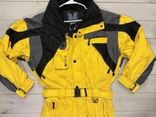 Couloir Ski Snow Suit One Piece Yellow Black Women’s 12 Vintage