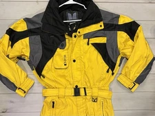 Couloir Ski Snow Suit One Piece Yellow Black Women’s 12 Vintage