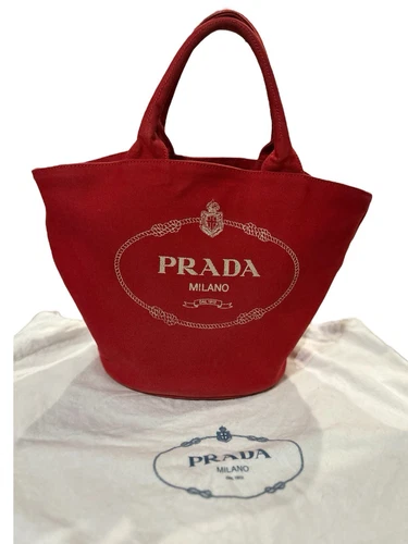 Authentique sac à main PRADA sac à bandoulière toile rouge