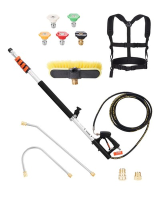 #ad Pressure Washer Telescoping Wand 18 ft 4000 PSI Gutter Cleaner with Support Belt $117.65