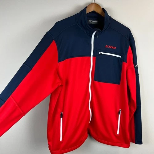 Klim Glacier Jacket Mens XL Red Navy Full Zip Lightweight Performance Breathable image 12