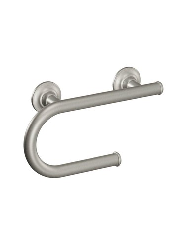 MOEN Home Care 12 in. x 1 in. Screw Grab Bar w/ Paper Holder Brushed Nickel
