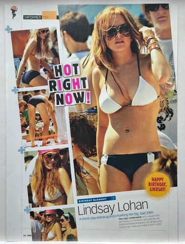 2006 PinUp Lindsay Lohan Sexy Hot Body Long Legs Print Ad Poster Magazine Page