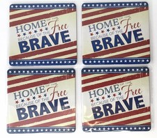 Patriotic Drink Coasters Home of the Free Bec...