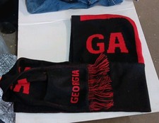 George Hooded Scarf One Size Unisex Black And Red