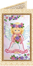 Embroidery Postcard Kit LOVELY ANGEL Craft Gift Set