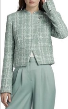 Derek Lam 10 Crosby Delilah Sequin Teal Tweed...