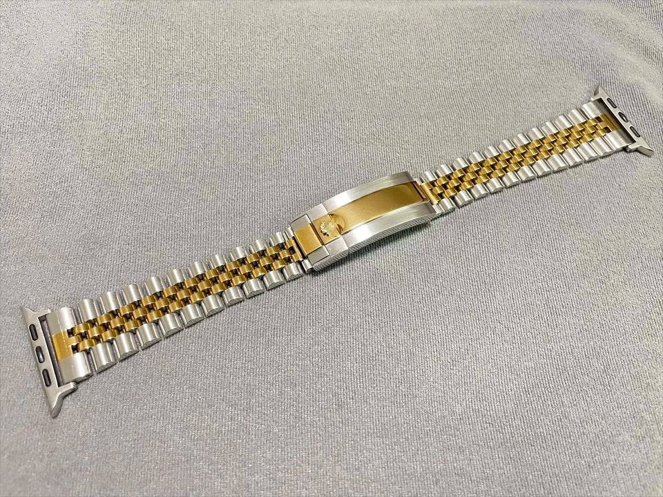 Correa de acero con cierre Oysterflex Jubilee dorado medio para Apple Watch Ultra S10 42-49 Foto 2 de 4