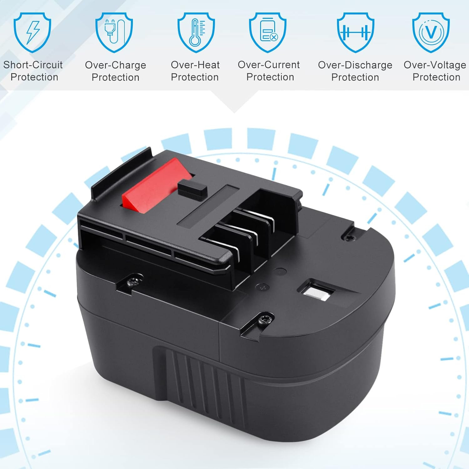 Batteria 12V 4800mAh Ni-Mh per Black+Decker A12 HPB12 A12E - Alta Durata - 4