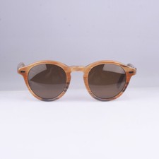 Round Brown polarized sunglasses Johnny Depp gold Glasses Men Brown sunglasses