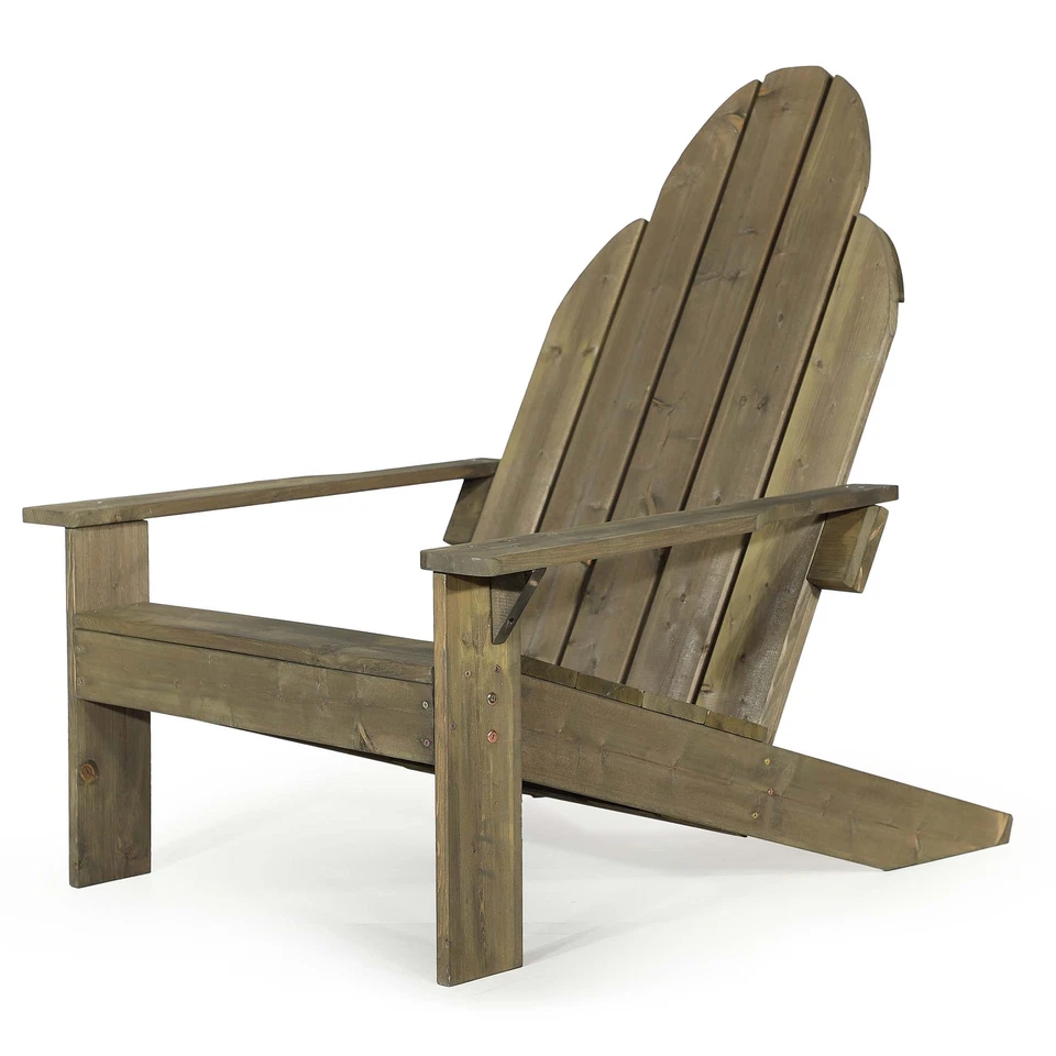 Wiltec Chaise Adirondack 89x72x92,5cm Pin Extérieur intérieur Fauteuil jardin - Photo 3/4