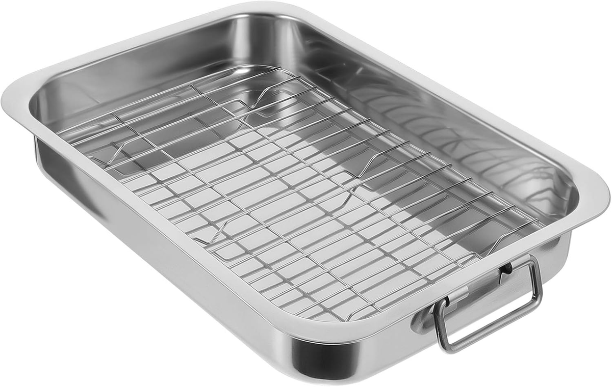 Stainless Steel Nonstick Roasting Pans: Deep Roaster Pan Tray