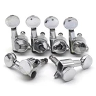 6 in Line Right Silver Electric Guitar Locking Tuning Pegs Tuners Machine Heads