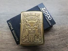 VTG RARE 1994 BRASS ZIPPO HD HARLEY DAVIDSON EL DIABLO DEVIL SATAN SKULL HEAD