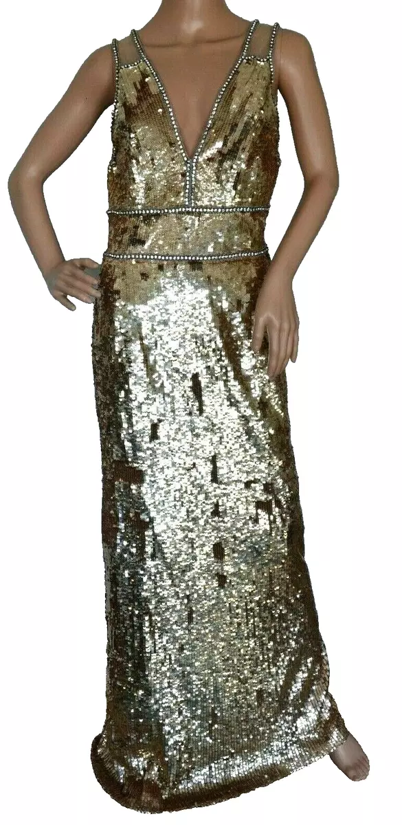 Jenny Packham sequin-embellished V-neck gown - Green
