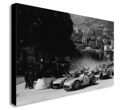 Vintage Monaco Grand Prix - Leinwand Wandbild gerahmter Druck verschiedene Größen