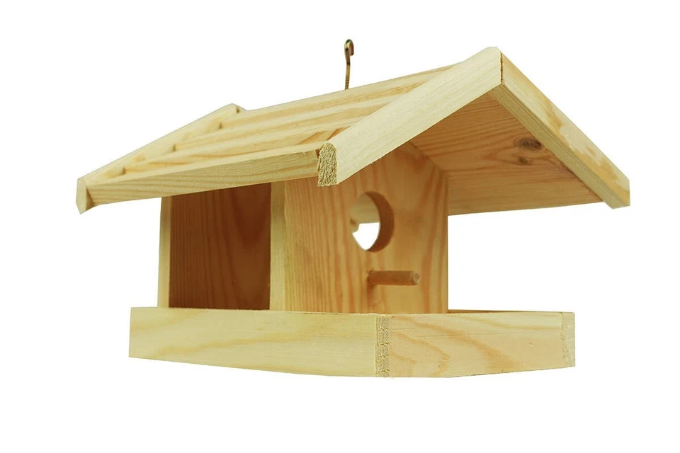 Vogelhaus Futterhaus Hängend Holz Vogelfutter Wildvogelfutter Vogelfutterspender - Bild 2 von 4