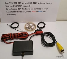 Ten-Tec 229 238 Antenna Tuner lighting bulb stretch cord w/ POWER POLES MUST SEE
