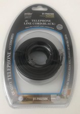 Black Telephone Line Cord 25ft/7.6cm Modular Phone Line Cord-6P4C Wire Cable E52