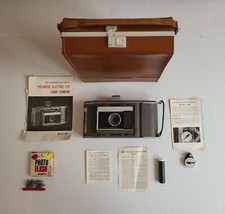 VINTAGE POLAROID ELECTRIC EYE LAND CAMERA J66 WITH LEATHER CASE MANUAL TIMER