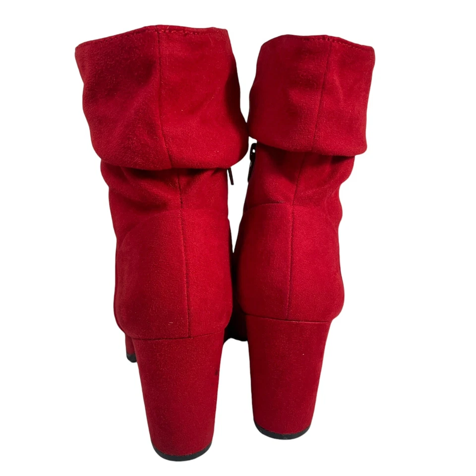 Material Girl Midory Botines Slouch Para Mujer Talla 9M Rojo 3" Tacón Bloque Foto 3 de 4