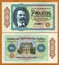 Germany, 20 Billion Mark, 2019, A-Serie, Polymer, Friedrich Nietzsche