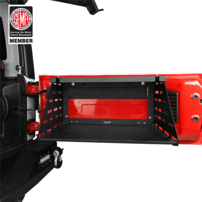 Rear Tailgate Camp Table Foldable Cargo Shelf For Jeep Wrangler JK JL 2007-2024