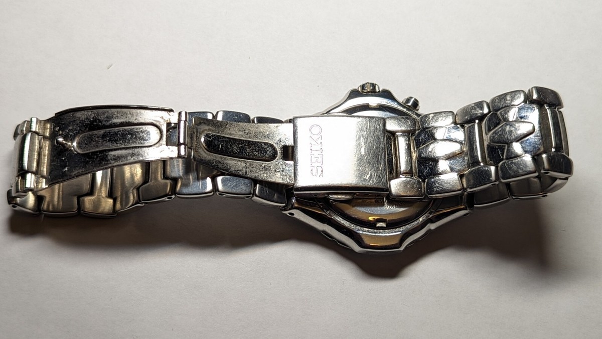 VINTAGE SEIKO KINETC WATCH 100M 5M62-OAH8 BLUE REPAIR | eBay