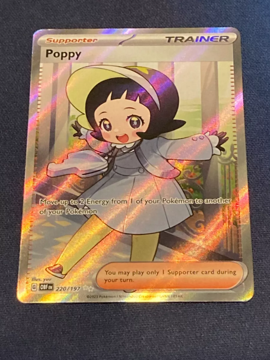 Mavin  Poppy 220/197 Ultra Rare Holo Full Art Pokemon Obsidian Flames NM