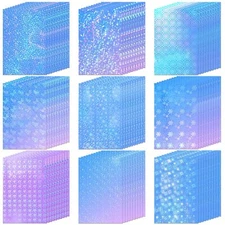 90 Sheets Holographic Sticker Paper Transparent A4 Vinyl Holographic Sticker ...