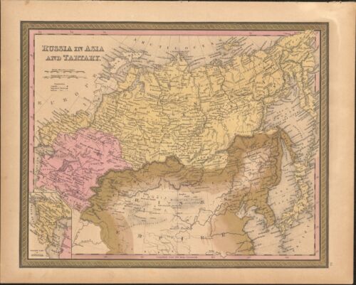 1849 Russia in Asia by Mitchell antique map ~ 17.4" x 13.8" hand colored - Picture 1 of 5