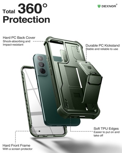Funda Dexnor Cuerpo Completo Antigolpes para Samsung Galaxy S22 Soporte Incorporado - Imagen 48 de 63