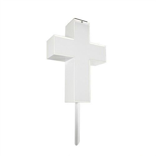 Solar Lighted Cross Solar Power Cemetery Cross Grave Memorial Decoration Cross - 第 4/12 張圖片